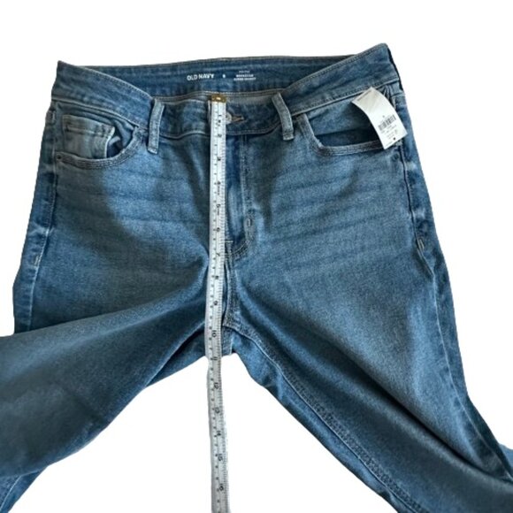 NWT Old Navy Women' Sz 8 Blue Denim Mid-Raise Rockstar Super Skinny Jean Pants - Picture 14 of 16